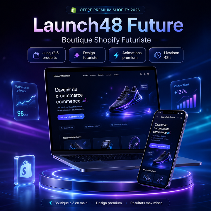 Launch48 Future — Boutique Shopify Futuriste
